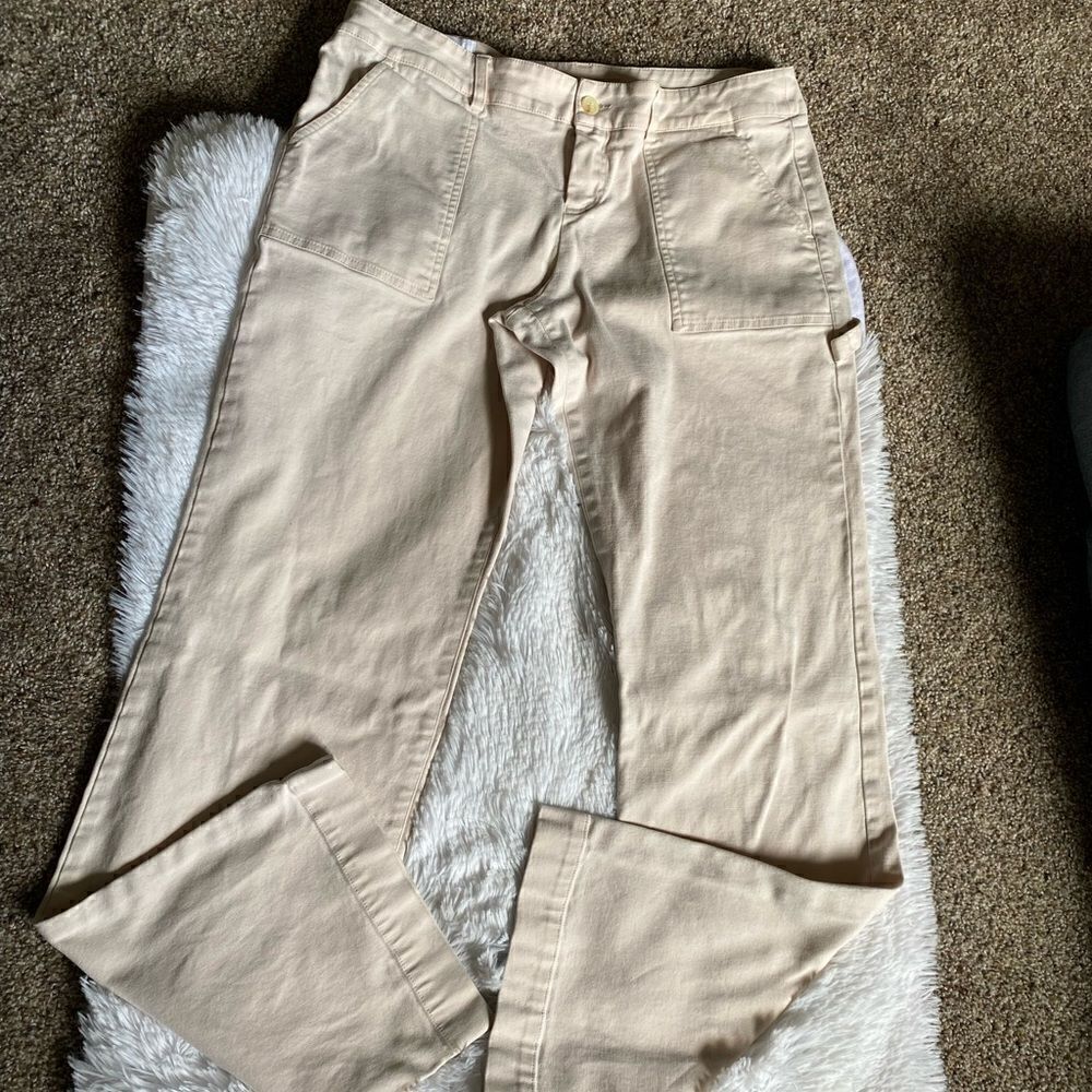 ‎Lacoste Jeans Straight Bootcut Cream Women’s Size 44